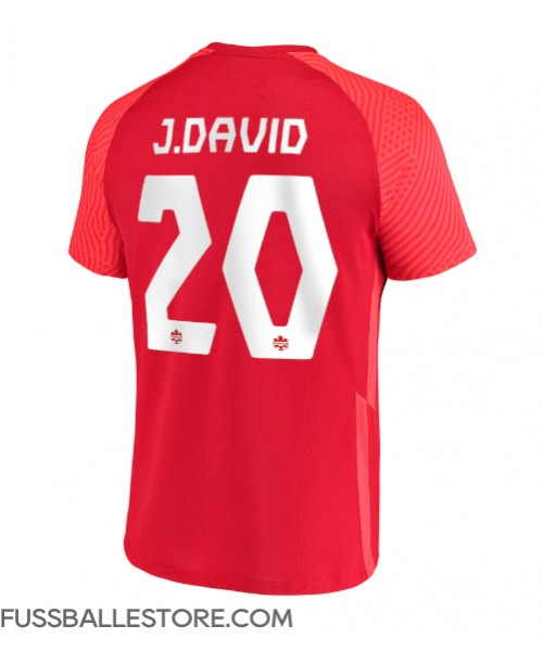 Günstige Kanada Jonathan David #20 Heimtrikot WM 2022 Kurzarm